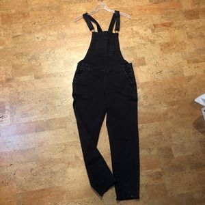 Black Skinny Denim Overalls (Forever 21)